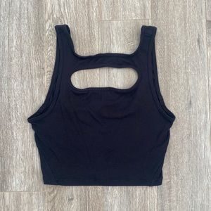 Cropped black tank